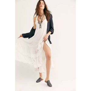 NWT FREE PEOPLE ENDLESS SUMMER Sz L FOREVER TIERED RUFFLE MAXI DRESS IN IVORY